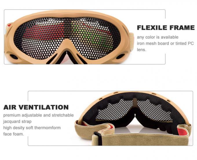 Gafas tácticas de los militares de la malla del hierro de la seguridad de las gafas de la protección de alta calidad