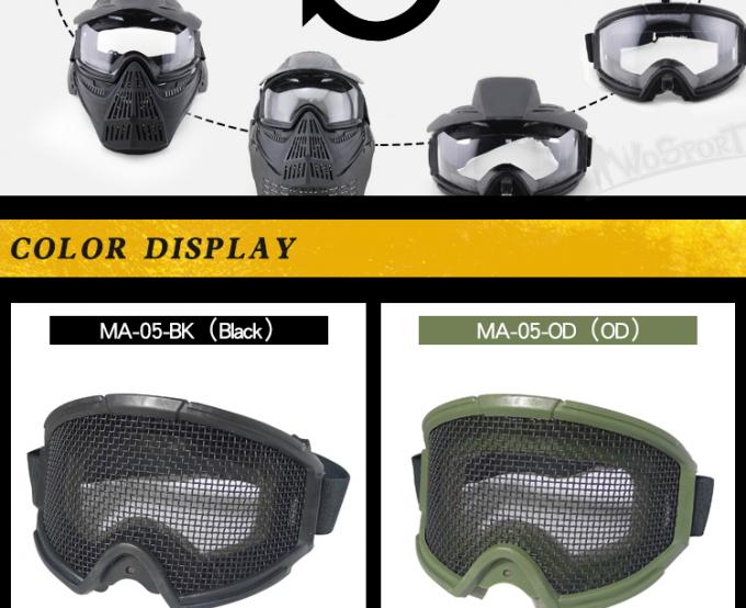 WoSporT vende al por mayor las gafas de seguridad tácticas de Paintball del airsoft militar al aire libre de las gafas de la caza del transformador con la malla de acero
