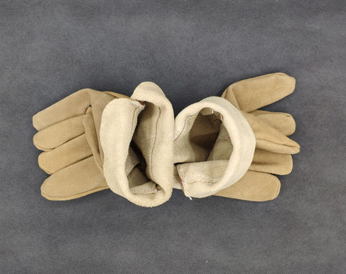 Short Thick Leather High Temperature Welder Gloves Full Leather Welding Welder Gloves Suede Leather Welding Gloves